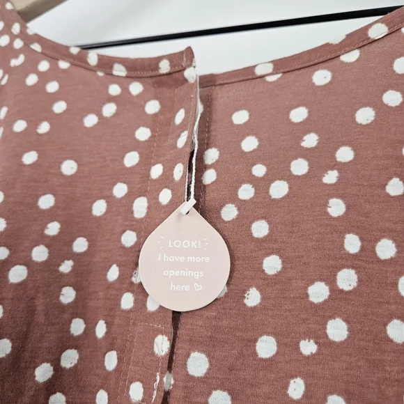 Kindred Bravely Pink White Polka Dot Universal Labor and Delivery Gown 1X - Picture 12 of 12